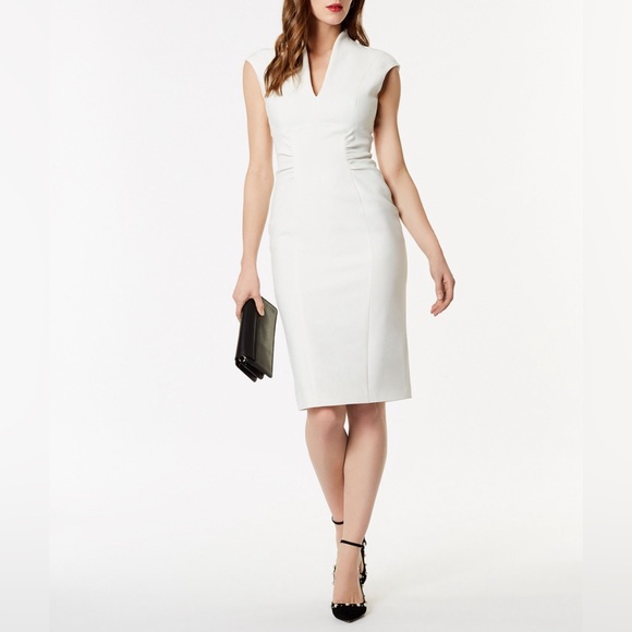 Karen Millen Dresses & Skirts - Karen Millen Silhouette Bodycon Ivory Career Dress Pencil Sheath Fitted Size 12